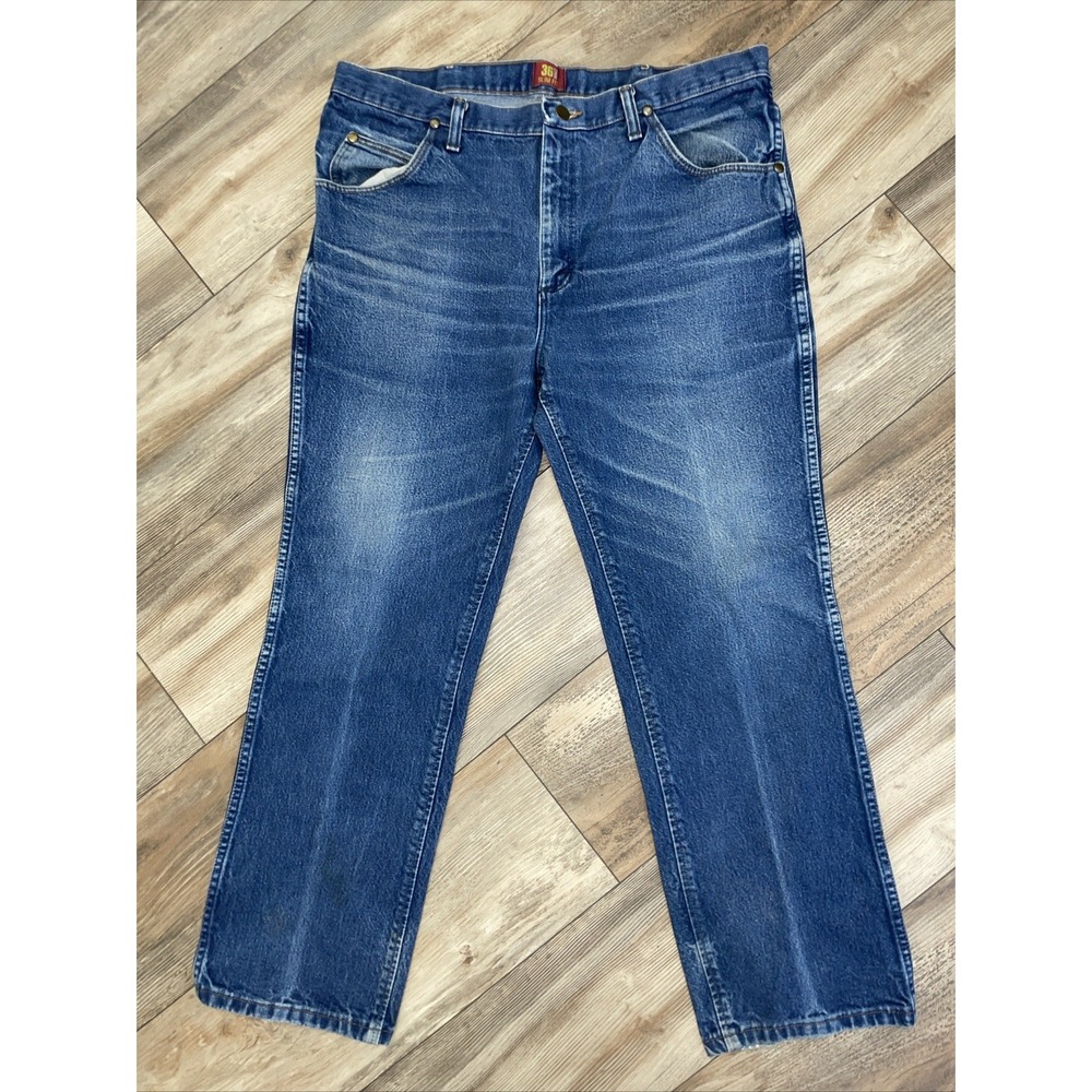 Vintage Wrangler 36MWZ Pro Rodeo Slim Fit Blue Denim Natural Jeans Men's 38X30